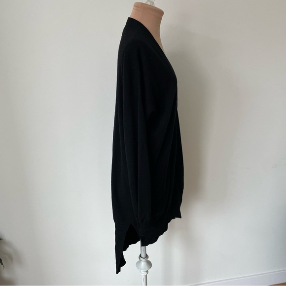 Twin-Set Simona Barbieri Black Wool Mohair Blend Notched Open Front Cardigan XS - Picture 4 of 10